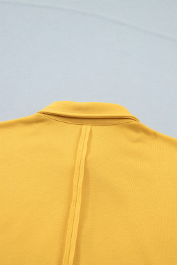 Banana Cream Loose Polo Tee Elastic Waist 2pcs Short Set