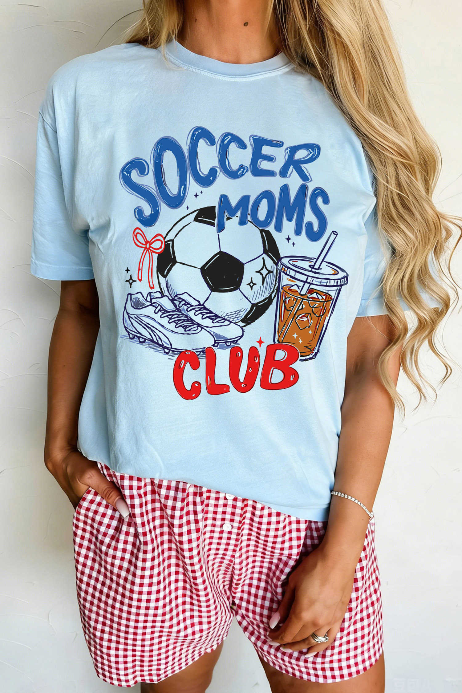 Light Blue Soccer Moms Club Graphic Tee