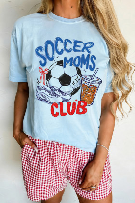 Light Blue Soccer Moms Club Graphic Tee