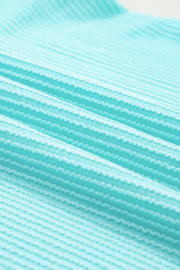 Aruba Blue Color Block Twisted Ribbed Tee