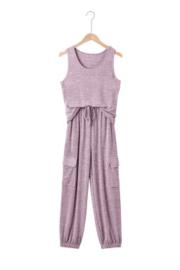 Orchid Bouquet Casual Tank Top Drawstring Jogger Pants 2pcs Outfit