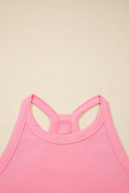 Sachet Pink Slim Tank Top Elastic Waist Mini Skort 2pcs Outfit