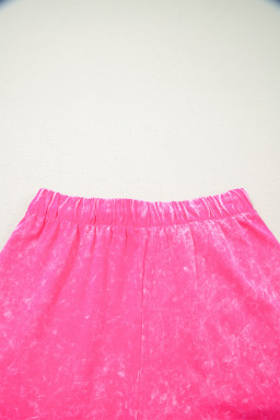 Rose Red Mineral Wash Cotton Short Set