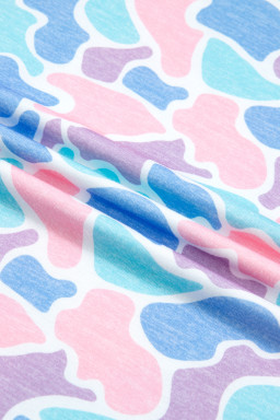 Multicolour Camouflage Print Preppy Fashion Tunic Tee