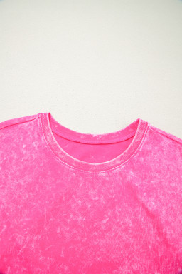 Rose Red Mineral Wash Cotton Short Set