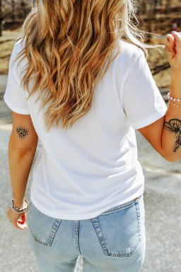 White American Flag Retro Inspired Graphic Tee