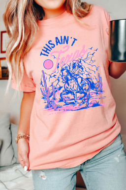Pink THIS AINT Texas Western Cowgirl Graphic T Shirt