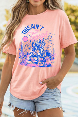 Pink THIS AINT Texas Western Cowgirl Graphic T Shirt