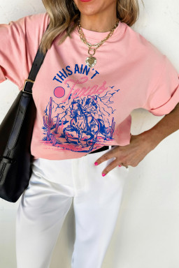 Pink THIS AINT Texas Western Cowgirl Graphic T Shirt