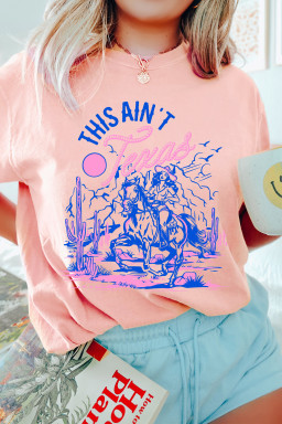 Pink THIS AINT Texas Western Cowgirl Graphic T Shirt