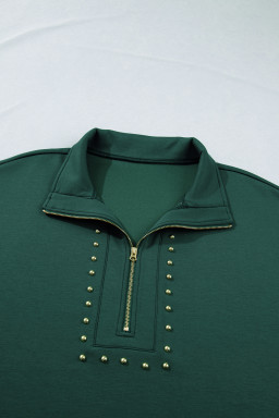 Evergreen Plus Size Glow Studded Zip up T Shirt Dress with Pockets