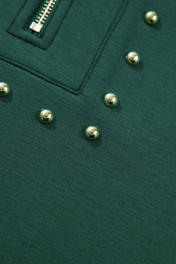Evergreen Plus Size Glow Studded Zip up T Shirt Dress with Pockets