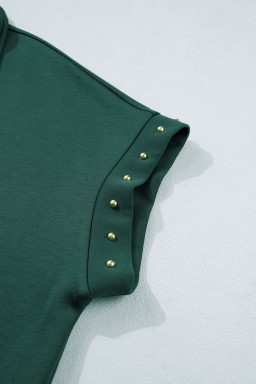 Evergreen Plus Size Glow Studded Zip up T Shirt Dress with Pockets