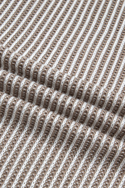 Pale Khaki Contrast Trim Ribbed Knit Sweater Tank Top