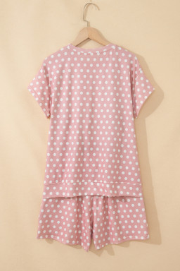 Pink Polka Dot Print Short Set