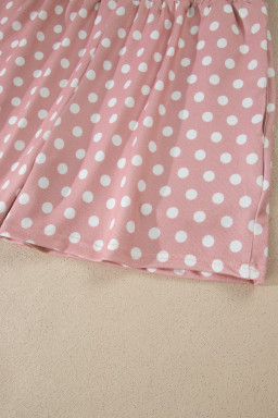 Pink Polka Dot Print Short Set