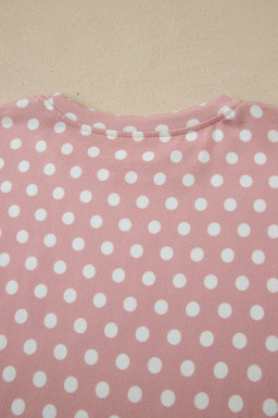 Pink Polka Dot Print Short Set