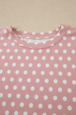 Pink Polka Dot Print Short Set