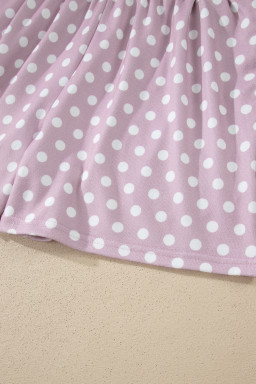 Purple Polka Dot Print Short Set