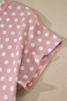 Pink Polka Dot Print Short Set