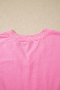 Sachet Pink V Neck Short Sleeve Top Drawstring Shorts 2pcs Set