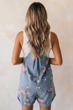 Myosotis Floral Print Denim Shortalls