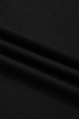 Black Casual Solid Short Sleeve Top with Metal Button Details Key Features