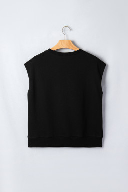 Black Casual Solid Short Sleeve Top with Metal Button Details Key Features