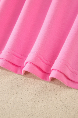Sachet Pink V Neck Short Sleeve Top Drawstring Shorts 2pcs Set