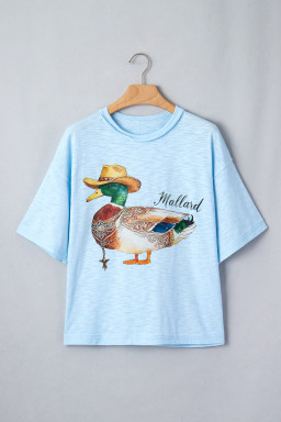 Mist Blue Western Mallard Oversized Tee