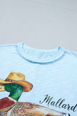 Mist Blue Western Mallard Oversized Tee
