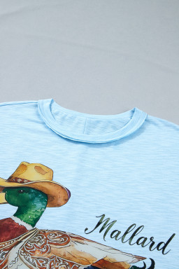 Mist Blue Western Mallard Oversized Tee