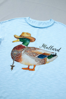 Mist Blue Western Mallard Oversized Tee