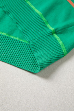 Green Stripe Round Neck Knitted Sweater Tank