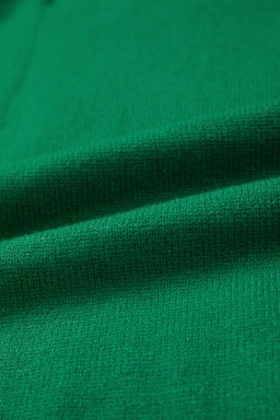 Bright Green Corded Horseshoes Ribbed Trim Mock Neck Short Sleeve Sweater