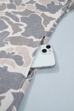 Multicolour Camouflage Print Short Sleeve Drop Shoulder Side Slit Casual Dress