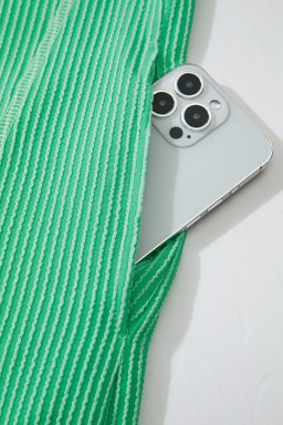 Mint Green Oversize Twist Ribbed Polo T Shirt Dress
