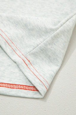 Light Grey Reversible Contrast-Stitched T-Shirt