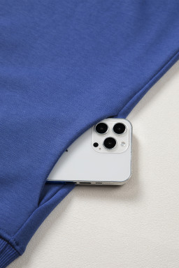 Sky Blue Solid Color High Neck Cap Sleeve Loose Top