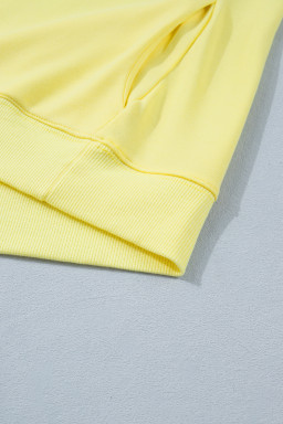 Yellow Solid Color High Neck Cap Sleeve Loose Top