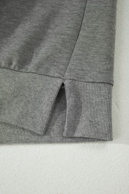 Gray Half Zip Polo Tee Casual Pant Set