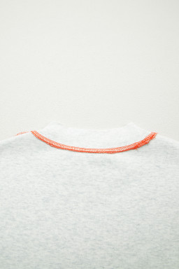 Light Grey Reversible Contrast-Stitched T-Shirt