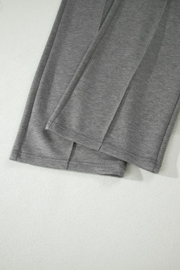 Gray Half Zip Polo Tee Casual Pant Set