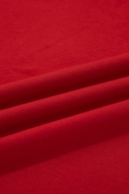 Fiery Red Varsity Striped Short Sleeve Crew Neck T Shirt