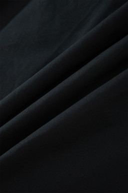 Black Contrast Trim Pleated Casual Active Shorts