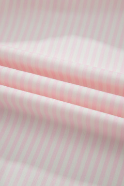 Pink Stripe Contrast Trim V Neck Flutter Sleeve Blouse