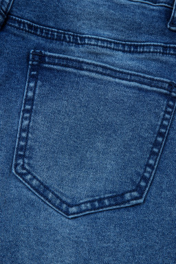Sail Blue Frayed Cropped Barrel Jeans
