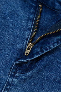 Sail Blue Frayed Cropped Barrel Jeans
