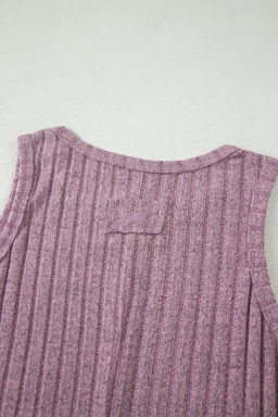 Bonbon Slim Ribbed Mineral Wash Tank Top