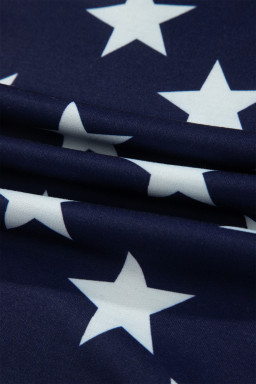 Multicolour Stars Stripes American Flag Zipped Collar Oversized Sweatshirt